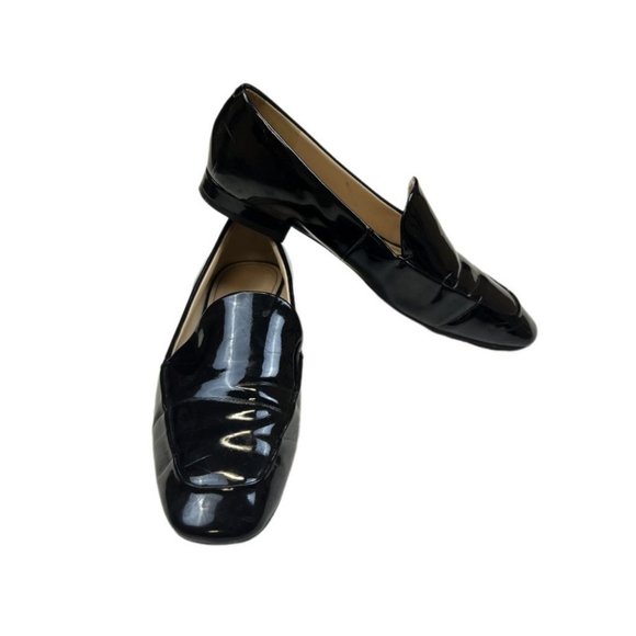 NINE WEST Shiny Black Loafer Shoes (Size 7) - Picture 2 of 5